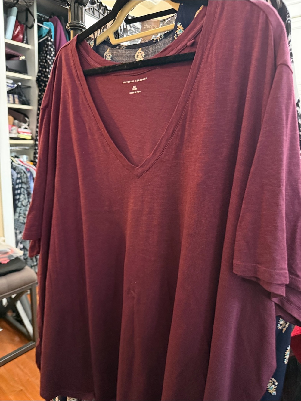 Universal standard 3 x mulberry v neck Tee Rex. NWOT.